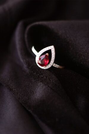 Pear- Shaped Ruby Ring RU-006