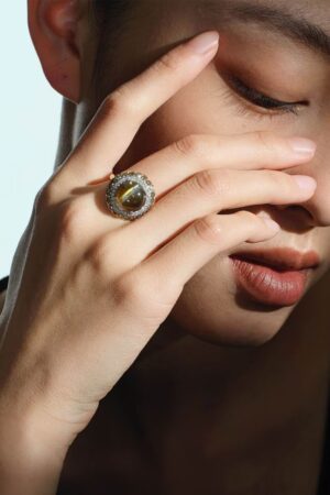 Natural Chrysoberyl Cat’s Eye Diamond Ring